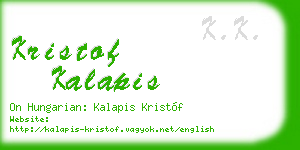kristof kalapis business card