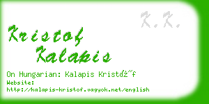 kristof kalapis business card